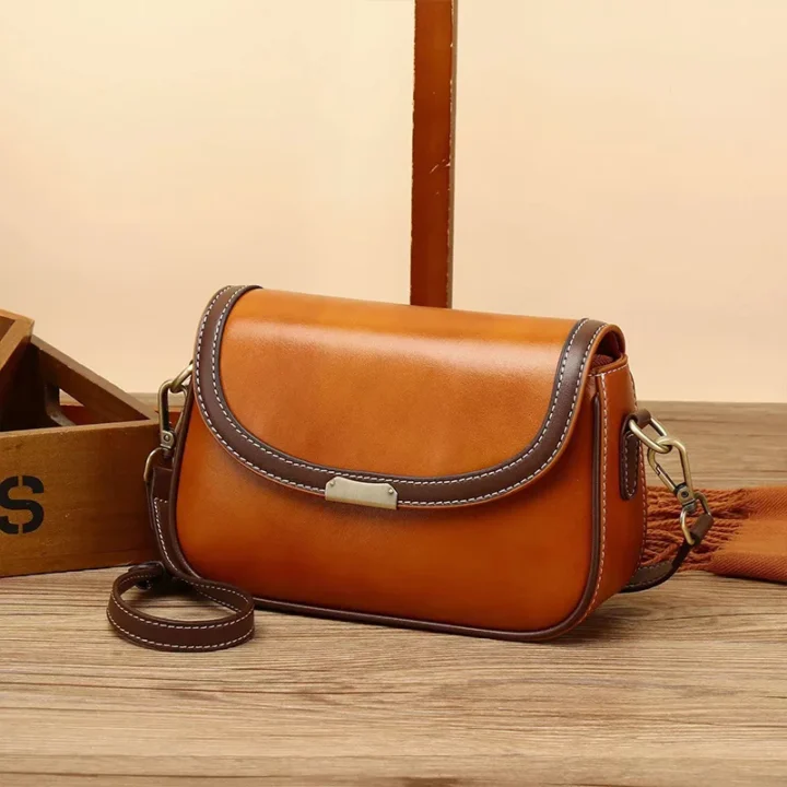 Bolsa Fashion de Ombro de Couro Genuíno - Image 9