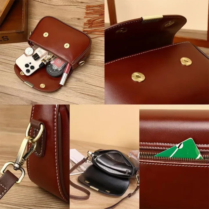 Bolsa Fashion de Ombro de Couro Genuíno - Image 3