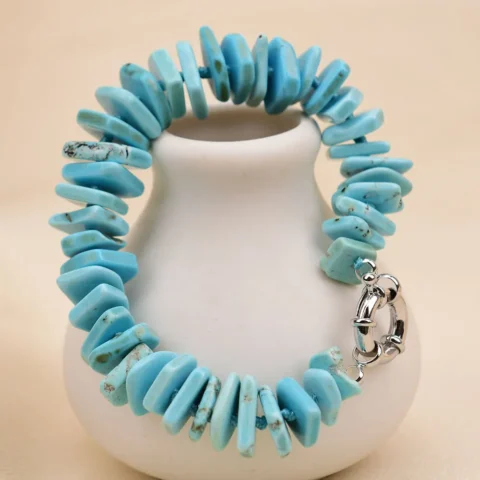 Pulseiras de Pedra Azul Turquesa