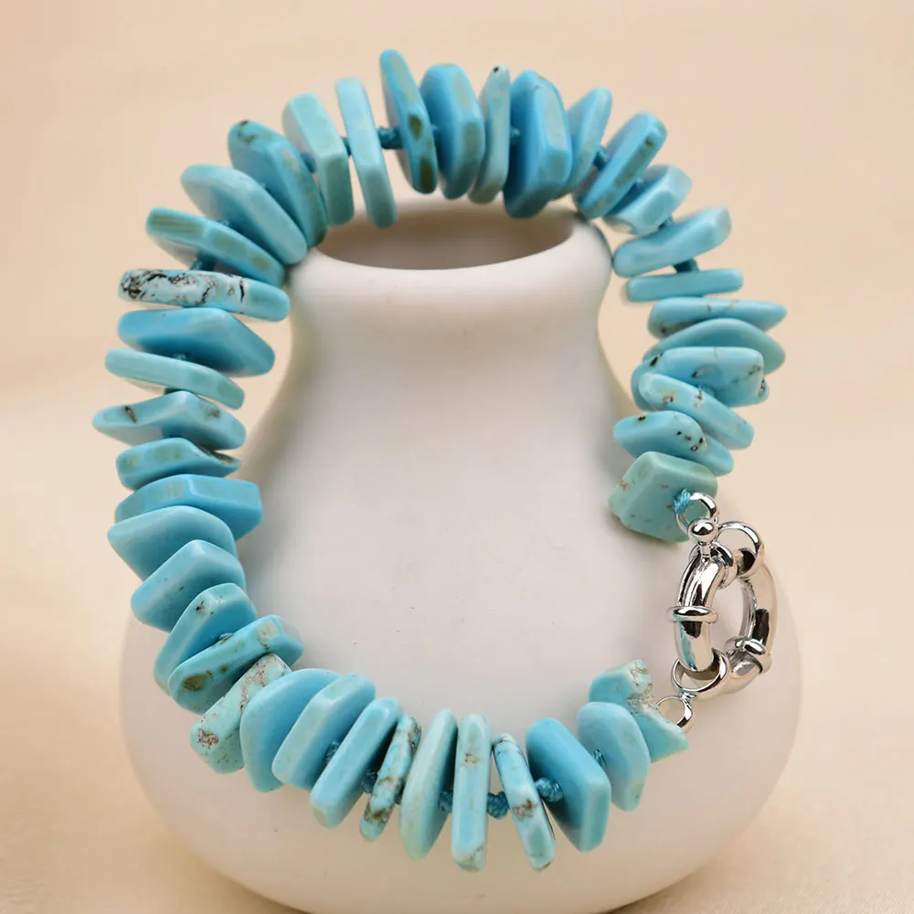 Pulseiras de Pedra Azul Turquesa